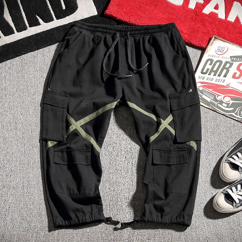 

2020 Spring Main Push Large Size Japanese-style Kirin Wind Webbing Harem Casual Capri Pants M-5x HK