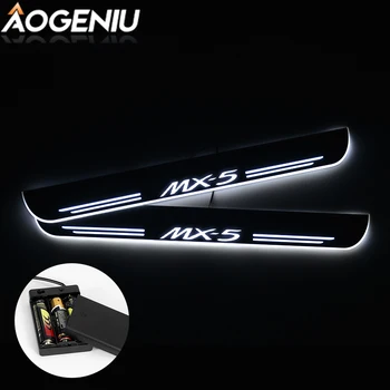 

LED Door Sill Scuff Plate Compatible For Mazda MX-5 1998-2020 Battery Streamer Light Customize Pedal Exterior Car Accessories