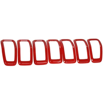 

7 Pcs Front Grill Inserts Grille Cover Frame Trims for 2014-2018 Jeep Cherokee