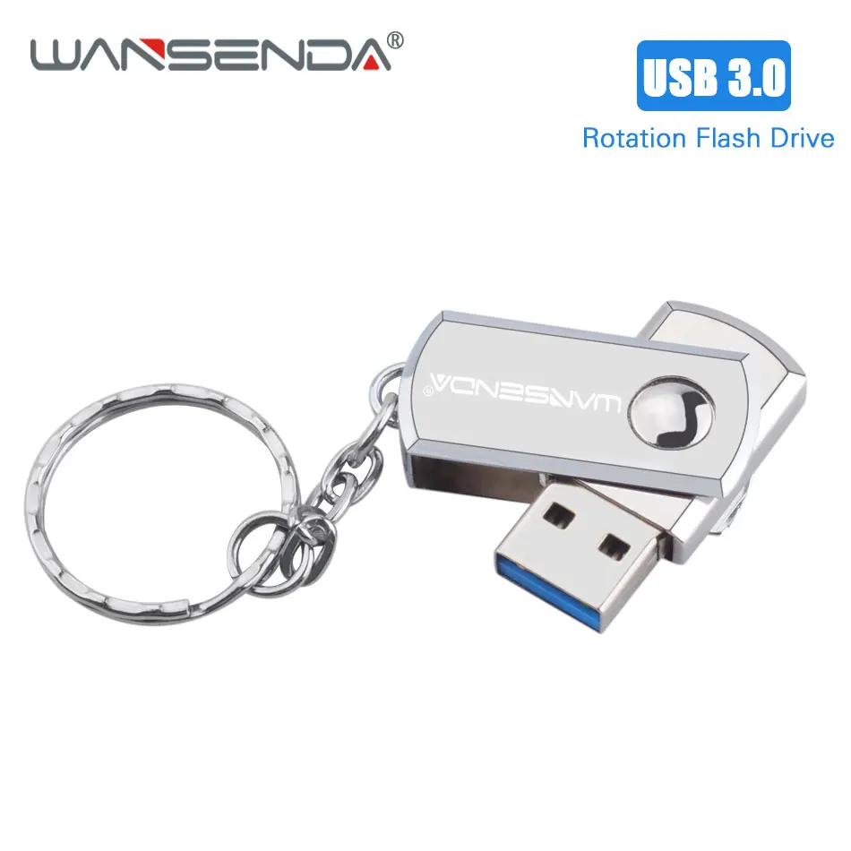 WANSENDA USB 3,0, USB флеш-накопитель из нержавеющей стали, брелок, ручка-накопитель, 256 ГБ, 128 ГБ, 64 ГБ, 32 ГБ, 16 ГБ, 8 ГБ, флешка, USB карта памяти