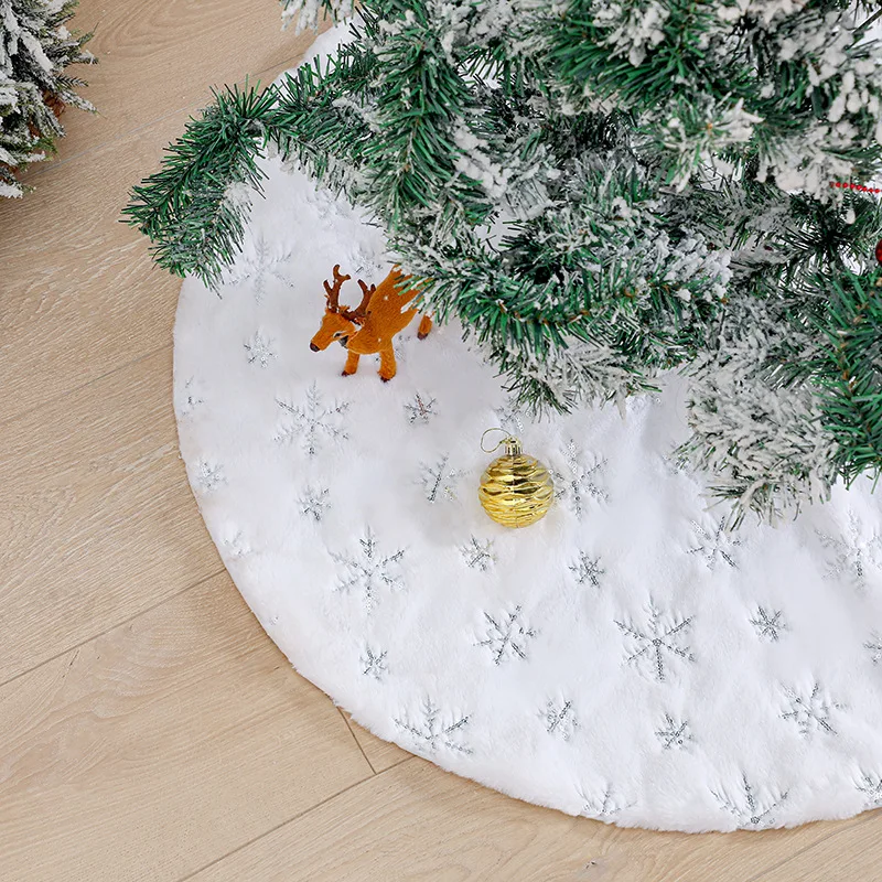 Christmas Tree Decor Snowflake White Skirt Fur For Xmas Decorations Home | Дом и сад