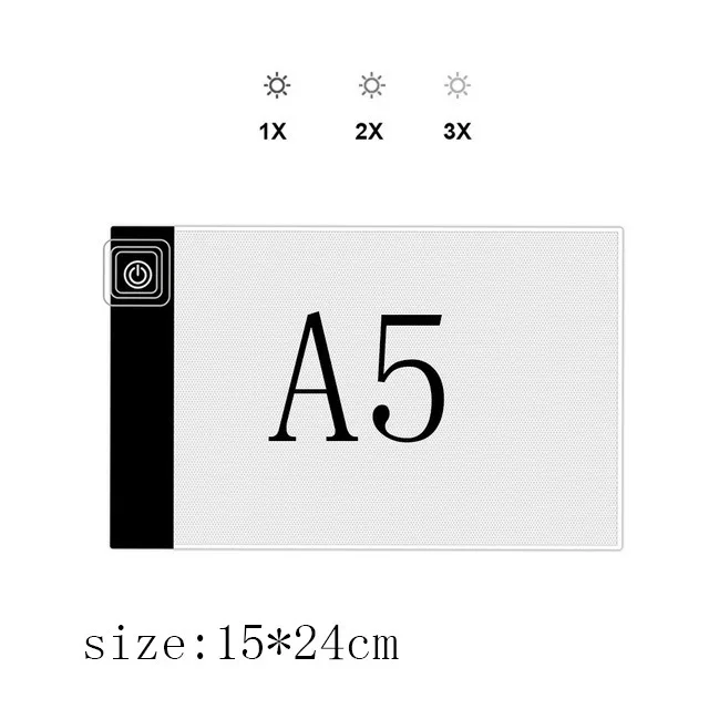 A5 Dimmable A4/5 планшет со светодиодной подсветкой планшет алмазная живопись глаза защитная копия доска Рождественский артический Трафаретный Рисунок цифровой графический - Цвет: A5