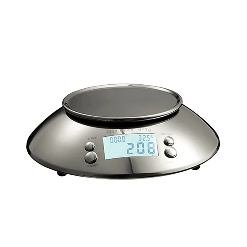  Stainless Steel LCD Display Digital Kitchen Scale With Removable Bowl Temperature Sensor And Alarm  - 4000529893051