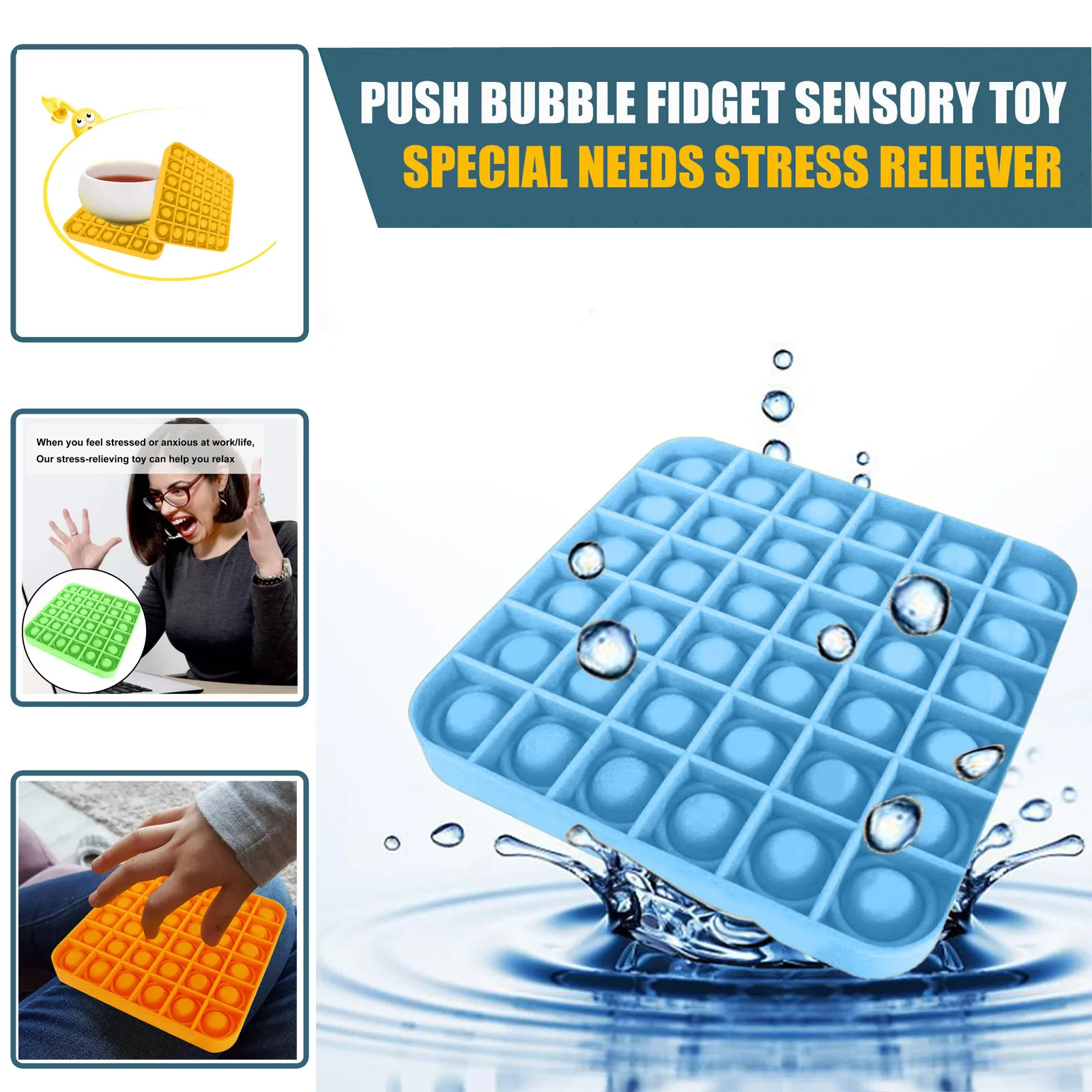 

Push Bubble Fidget Antistress Toys Adult Kids Fidget It Sensory Toy Autism Special Needs Stress Reliever Children Increase Focus