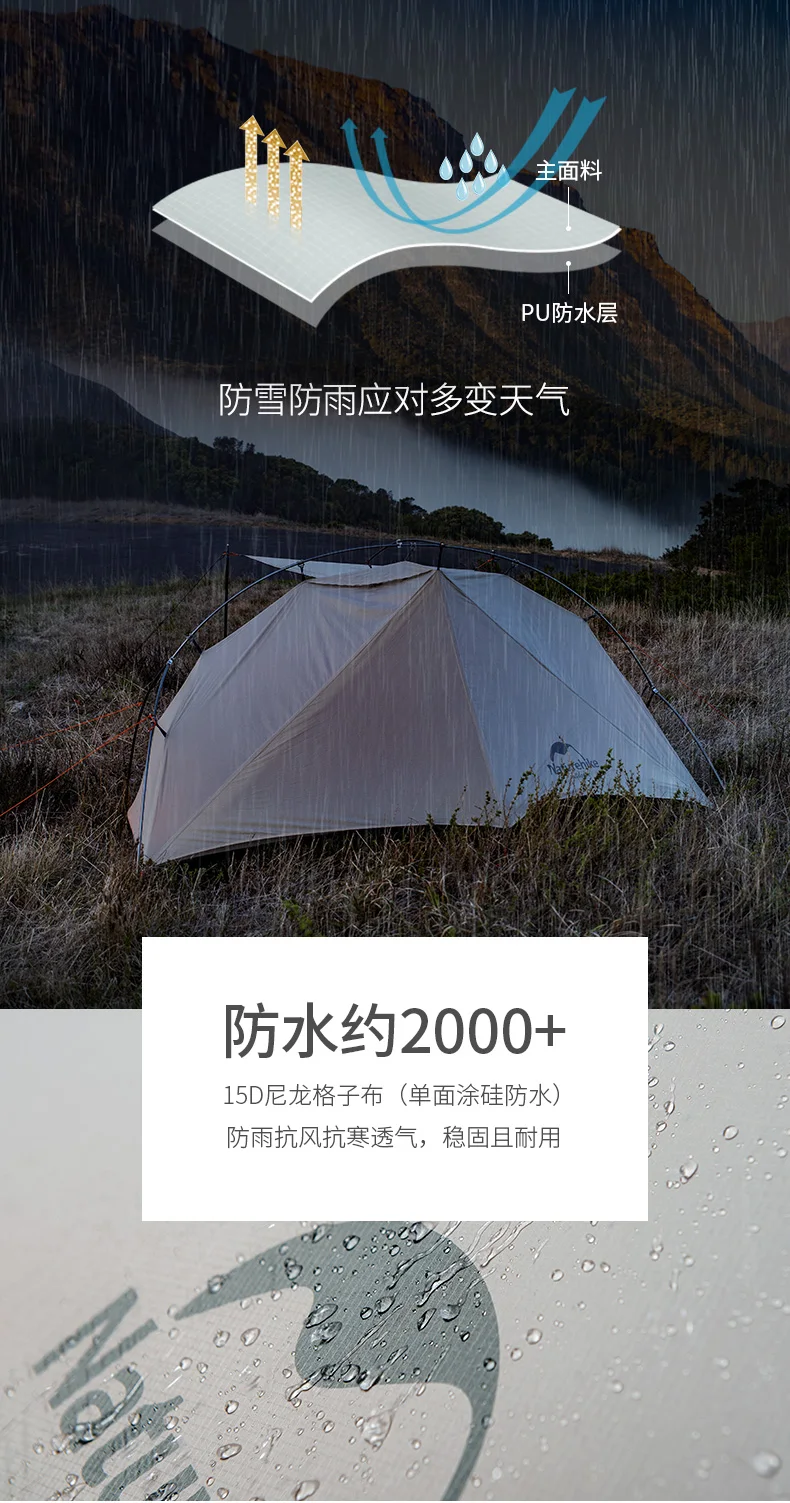 Naturehike серии VIK сверхлегкие непромокаемые однослойные уличные палатки 20D нейлоновые палатки для походов и путешествий