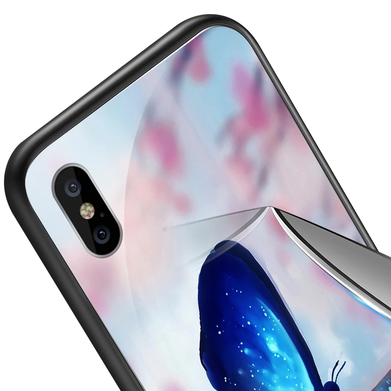 Чехол для iPhone 5S SE 6 6S 7 8 Plus XR XS MAX задняя крышка из закаленного стекла Meizu M5 M6 M8 M9 Note 16th