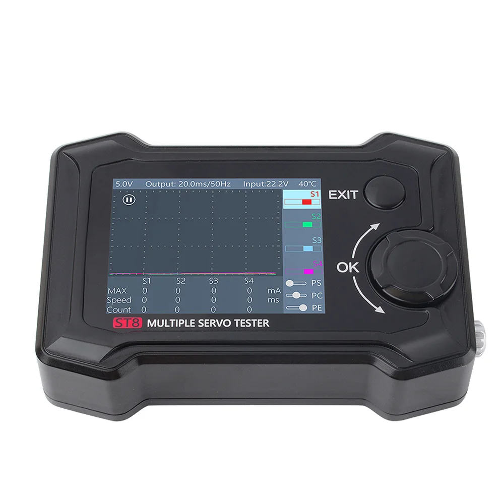 ToolkitRC ST8 8CH 100W 2A 7-28V ЖК-дисплей Servo специальный измерительный прибор PWM/PPM/SBUS сигнальный Скорость вкладыш шаг Servo анализатор 4 канальный программы
