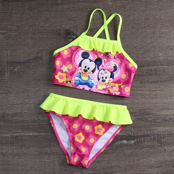 

Girls Swimsuit Mouse Tankini Suits 2020 Two-Pieces Ruffle Flounce Cartoon Mouse Bathing Suits For Little Kids Girls