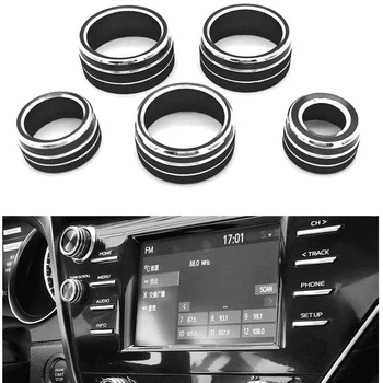 

5Pcs Car Air Conditioning + o + Function + Rearview Knob Switch Cover Trim for Toyota Camry 2018 XV70