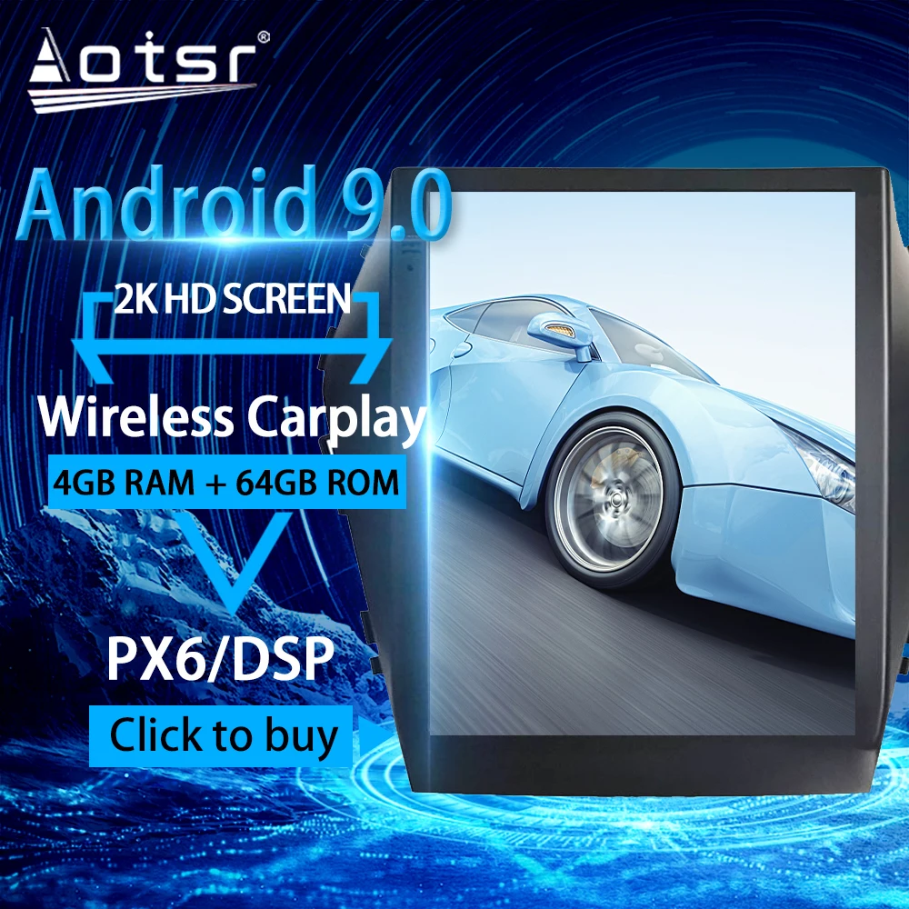 For HYUNDAI SANTA FE IX45 Android Radio tape recorder 2015 - 2017 Car Multimedia Player Stereo head unit Tesla gps Navi No 2din