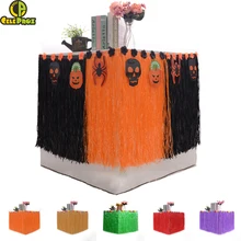 Юбка для стола на Хэллоуин Гавайский тропический стиль, Настольная юбка для дома, пляжа, ресторана, украшение для свадебного стола, для детского душа, вечерние поставки