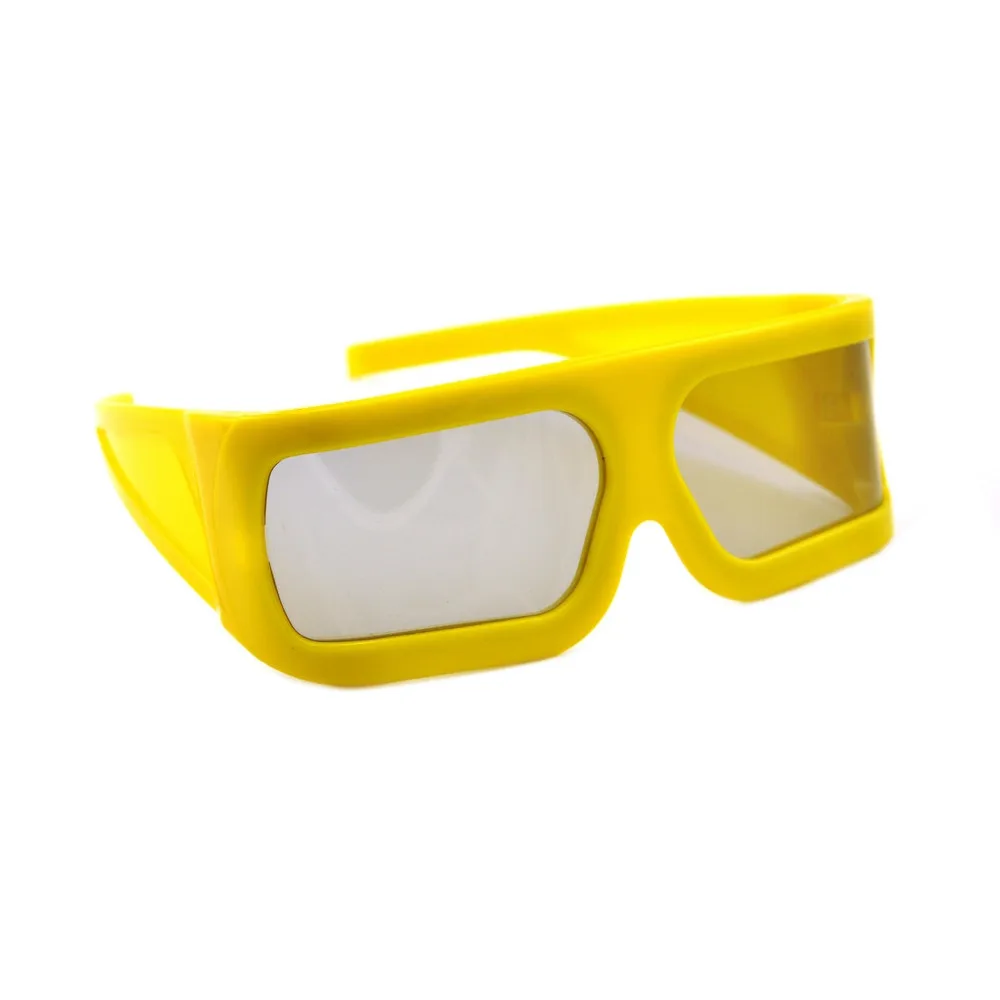 Большие желтые незаскладывающиеся универсальные 3d очки 30 шт. 0/90 градусов
