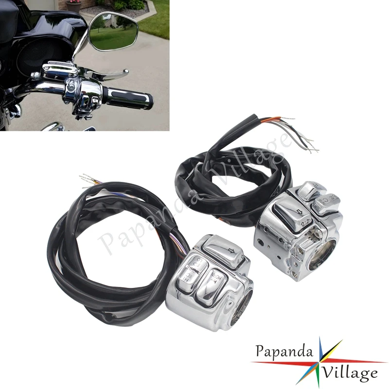1 Inch Handlebar Chrome Control Switch Housing Kit For Touring 1996