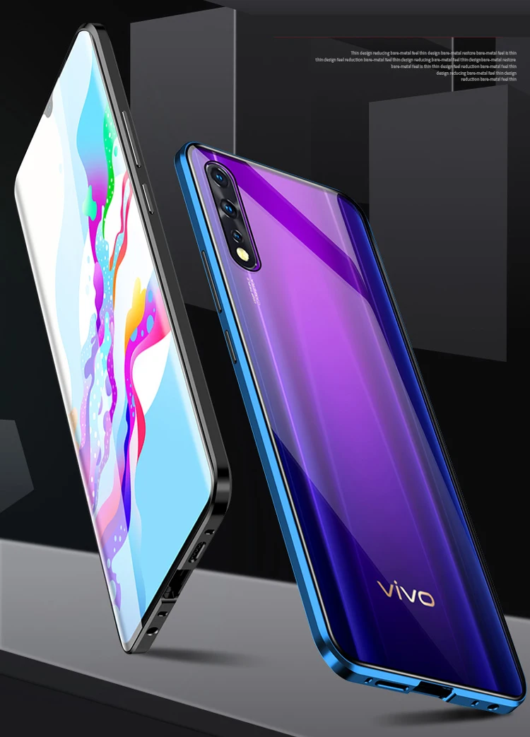 Двухсторонняя Магнитная откидная крышка для vivo y17, чехол для телефона, магнитный стеклянный ЧЕХОЛ ДЛЯ vivo y17 S, чехол-бампер для телефона