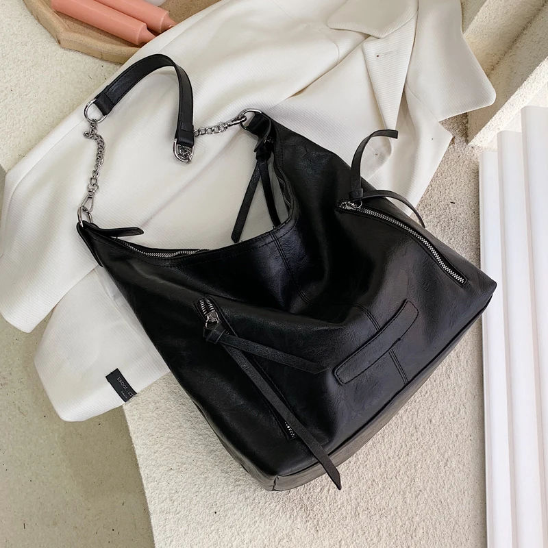 Retro Leather PU Leather Crossbody Bags For Women Chain Shoulder Messenger Bag High Capacity Travel Handbags and Purses