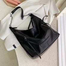 Retro Leather PU Leather Crossbody Bags For Women Chain Shoulder Messenger Bag High Capacity Travel Handbags and Purses