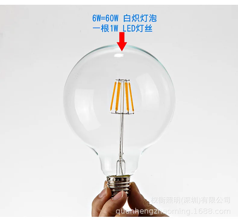 E27 Edison винтовой светодиодный светильник Эдисона, ретро Ностальгический 5 Вт теплый желтый белый светильник, энергосберегающий вольфрамовая нить, светодиодный светильник