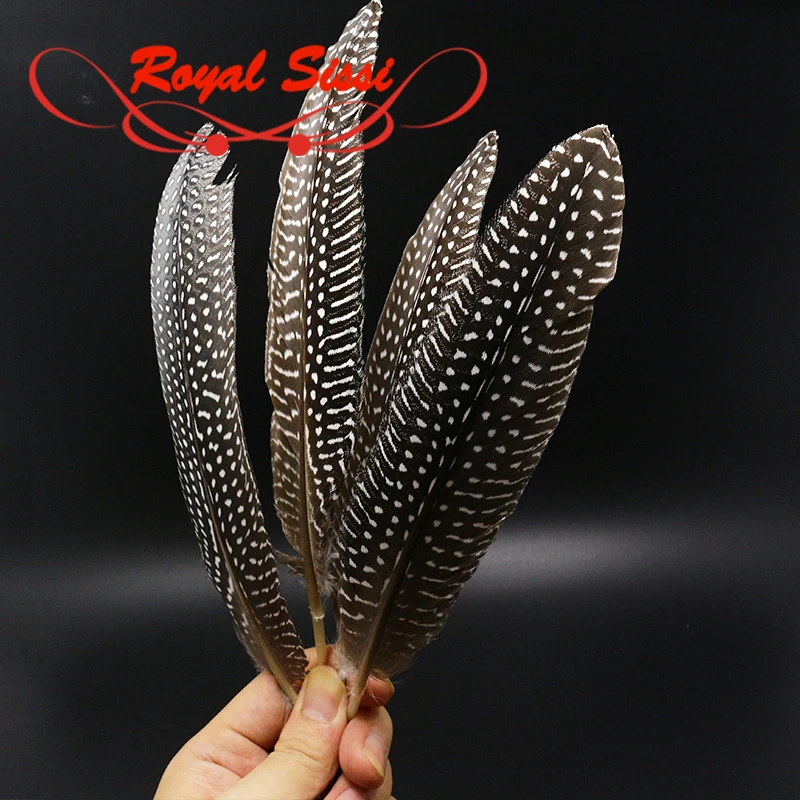 

Royal Sissi 10pcs fly tying guinea hen wing feather black white dot plume feather classic wet fly wing tail fly tying materials