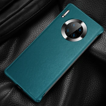 

Bikini Genuine Leather Case For Huawei Mate 30/ Pro Slim Shockproof Hard Rubber PC Back Cover Case For Huawei Mate 30 Pro 4G 5G