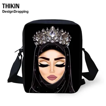 

THIKIN Hijab Face Muslim Islamic Gril Eyes Pattern Women Backpack Fashion Small Shoulder Girls School Crossbody Bags Teenager