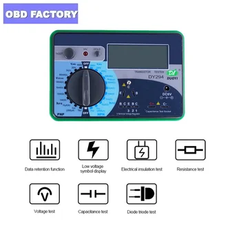 

DY294 Multifunction Digital Transistor Tester Semiconductor Diode Triode 1000V Reverse Voltage Capacitance SCR FET Tester
