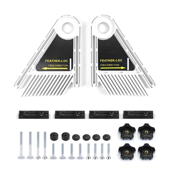 

Multi-Purpose Feather Loc Board Set Double Featherboards Miter Gauge for Woodworking Engraving Machine Slot DIY Tools White