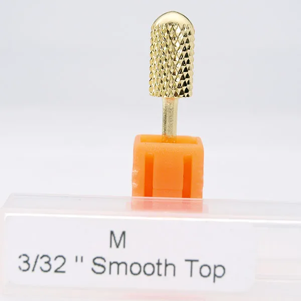 Профессиональный твердосплавный сверло для ногтей Easy Nail 3/32 дюйма, 3 размера, купольное круглое сверло, электрическая пилочка для ногтей, Золотое сверло - Цвет: Smooth M