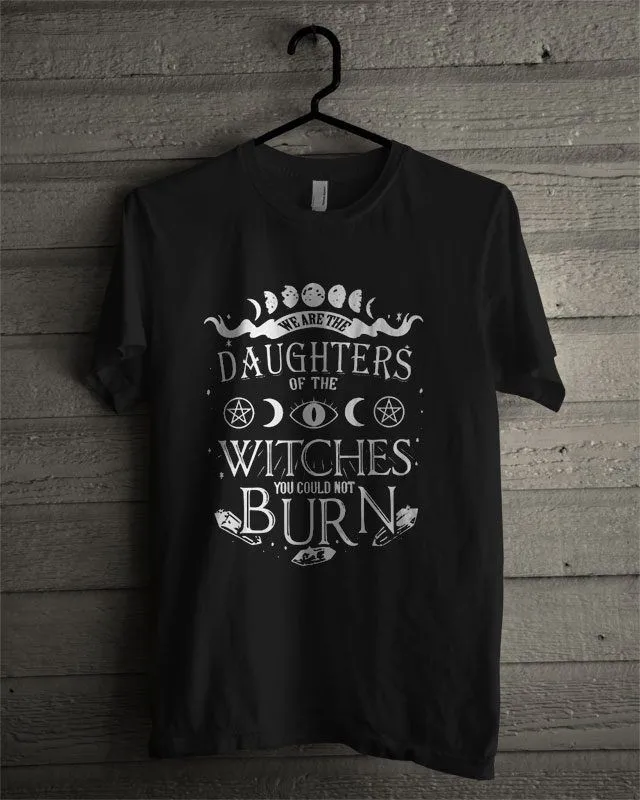 

Kuakuayu HJN Daughter Witches Burn Tshirt for Girl Graphic T-shirts Harajuku Women Top Gothic Symbol Printed Tumblr Hipster