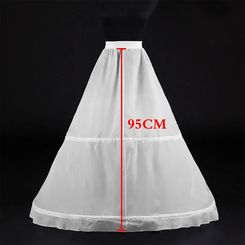 

2019 Women White 2 Hoops A-line Wedding Petticoat Accessories Bridal Crinolines Vestidos De Novia Underskirt Bustle Petticoats