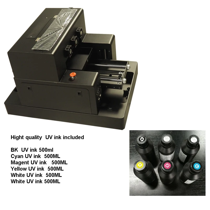 With UV ink Струйный UV A3 планшетный принтер для свечи с минимальным диаметром 60 мм для печати - Цвет: With UV ink