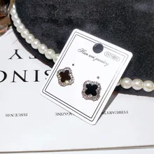 Гламурные ювелирные изделия, модные серьги в виде четырехлистного клевера, простой темперамент, дикие женские серьги, S925 серебро