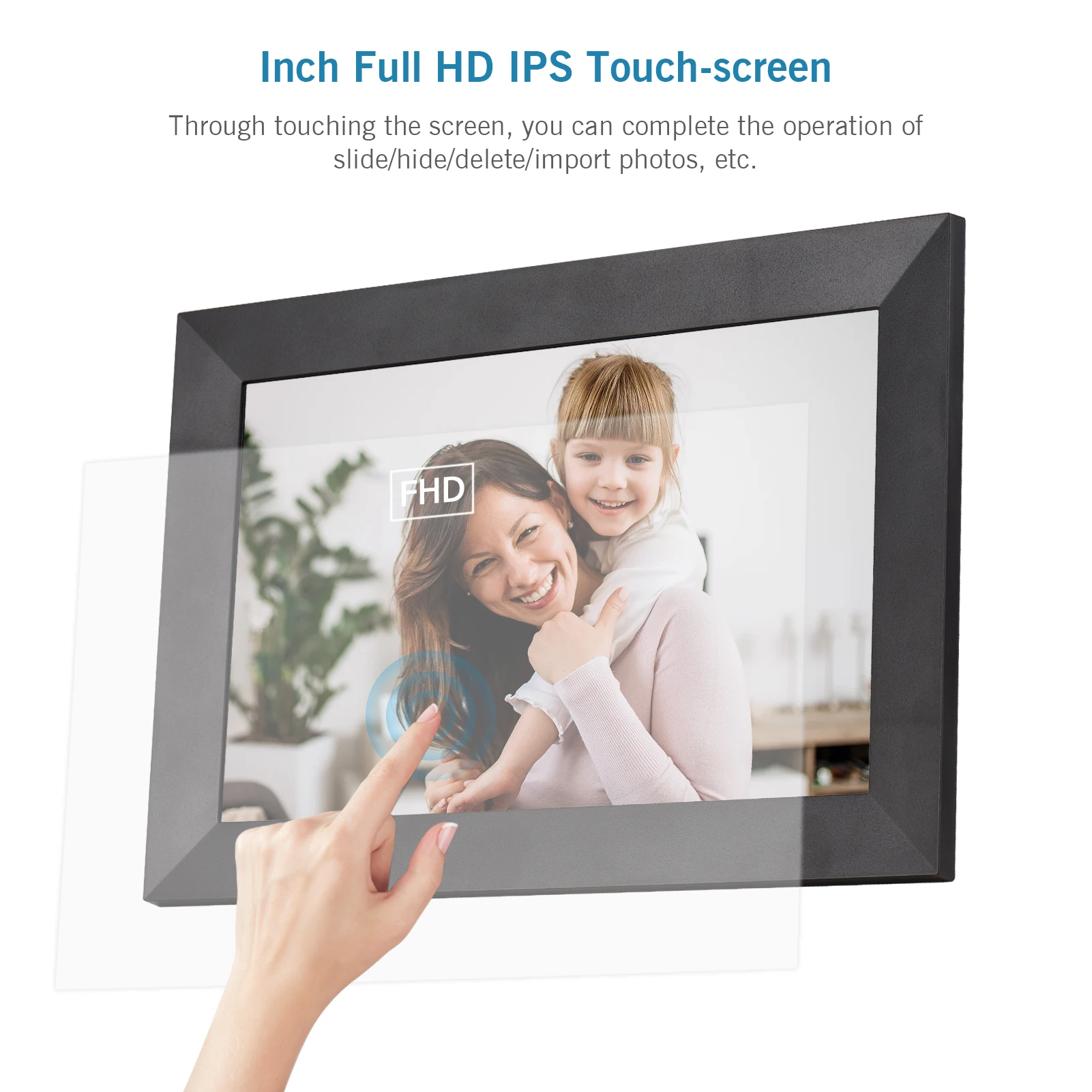 Andoer 8 Inch Digital Picture Frame IPS Touch-screen 1280*800 Photo 1080P Video Smart WiFi Photo Frame Album 16GB Storage