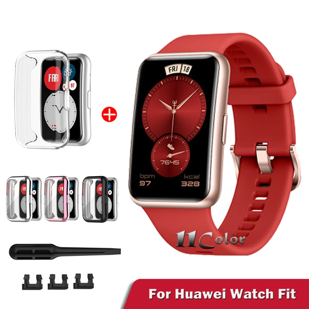 Ремешок сменный для часов Huawei Watch Fit Band мягкий силиконовый браслет Аксессуары