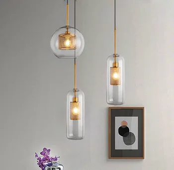 

Loft Modern Pendant Light Glass Ball Hanging Lamp Kitchen Light Fixture Dining Hanglamp Living Room Luminaire