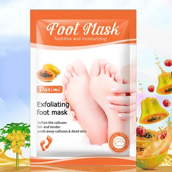 

Putimi Papaya Exfoliating Foot Mask Whitening Moisturizing Remove Dead Skin Peeling Mask Pedicure Sock Exfoliation for Feet Mask