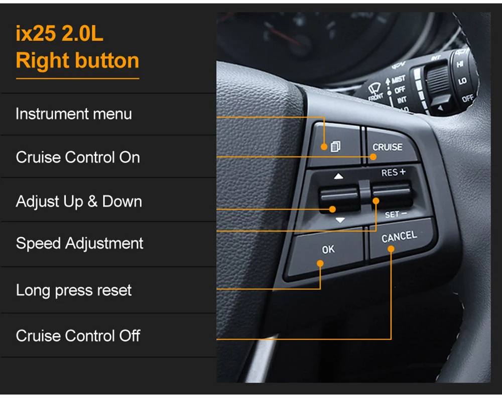 Многофункциональная кнопка на рулевом колесе для hyundai CRETA ix25 1.6L 2.0L круиз контроль громкости Bluetooth телефонный переключатель для автомобиля