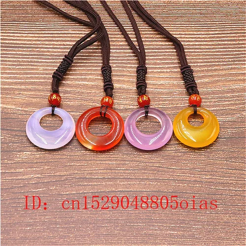Natural Green Chinese Jade Blessing Button Pendant Agate Necklace Fashion Charm Jewelry Carved Amulet Gifts for Women Men | Украшения и