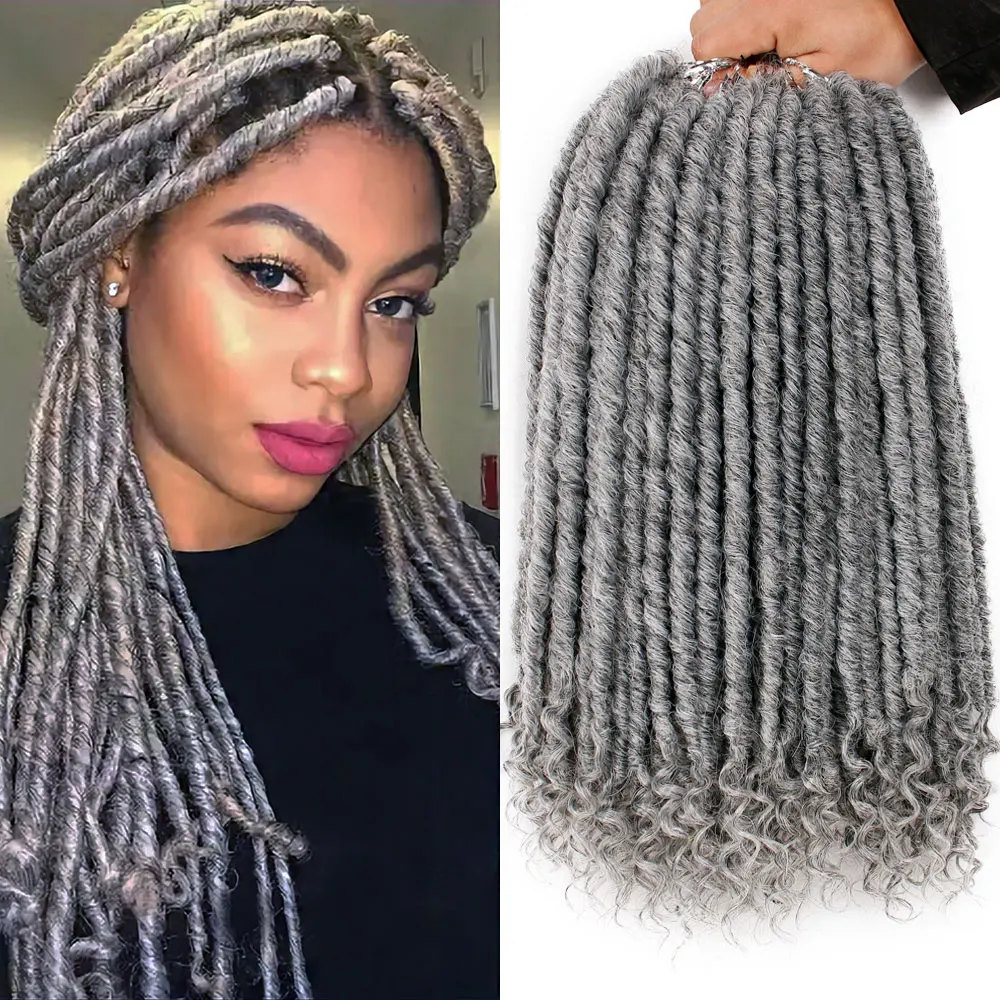 16 &quotдюймов богиня Faux Locs Curly волосы кроше для наращивания мягкие косички женщин 5
