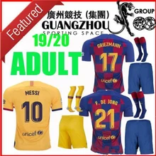 19, 20, 20, футбольные Джерси, Barca Messi, взрослые комплекты, Barca Messi, GRIEZMANN DE JONG Rakitic, футбольные комплекты, футболка, носки, dhl