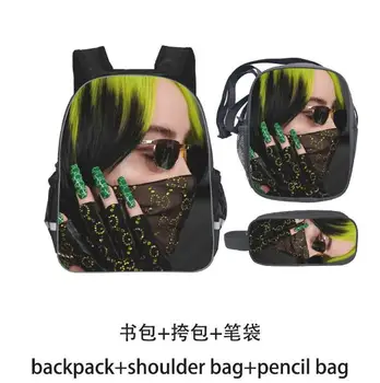 

Billie Eilish Print School Baags for Teenagers Cool Girls Fashion 3 PCS/SET Kids Girls School Backpacks Casual Mochila