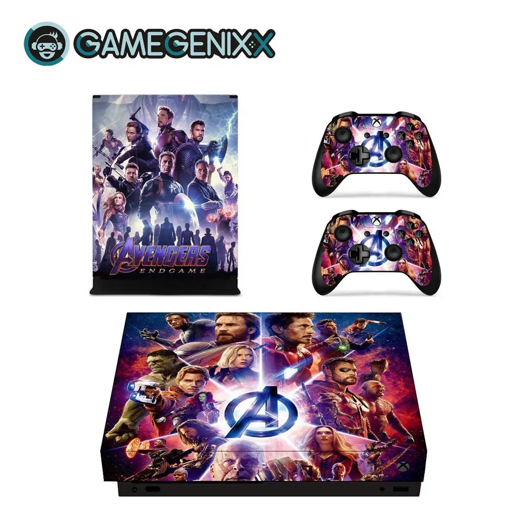 The Avengers GAMEGENIXX Skin Sticker Decorative Vinyl Decal Wrap Cover for Xbox One X Console and 2 Controllers- The Avengers - Цвет: The Avengers