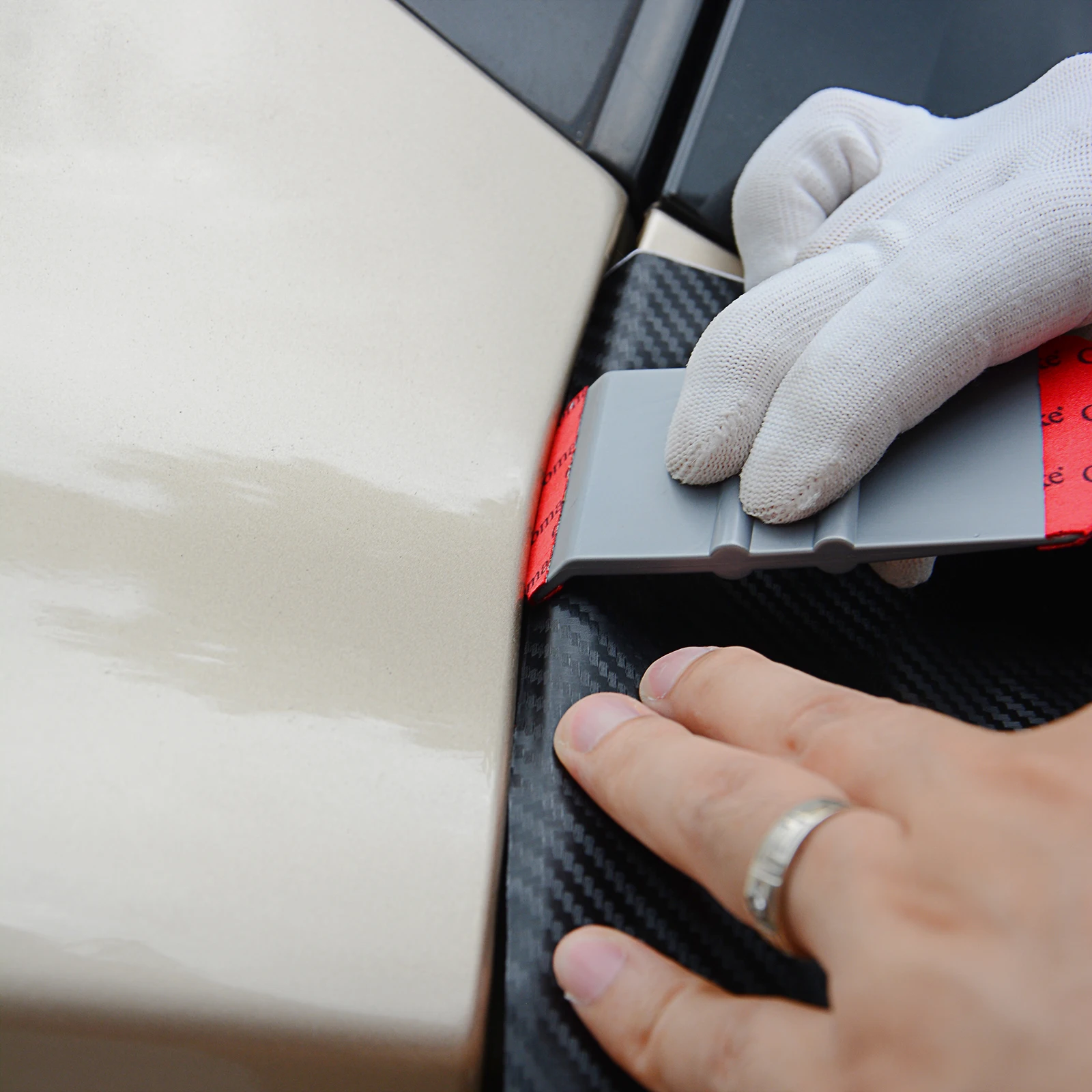 FOSHIO Vinyl Wrapping Tools Kit Carbon Fiber Car Wrap Tool Magnet Film Squeegee Razor Scraper Cutter Car Window Tint Accessories