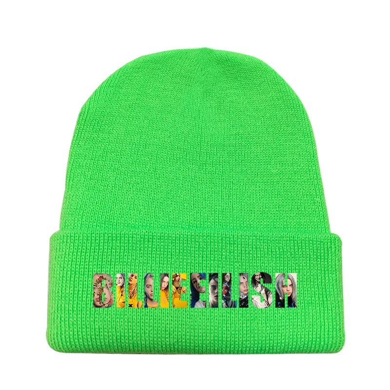 Billie Eilish Beanie желтая вязаная шапка для мужчин хип-хоп зимняя шапка женская мягкая вязаная шапка женская уличная шляпа Лыжная шапка