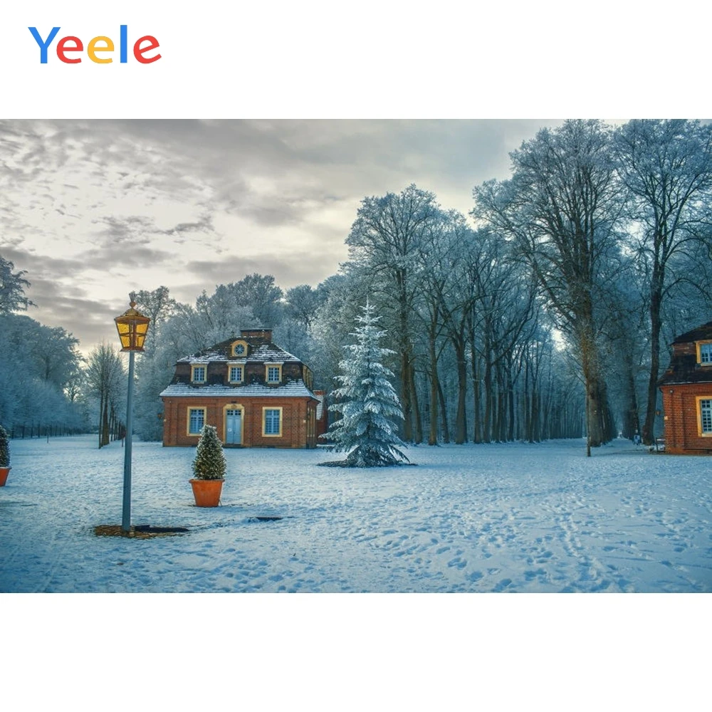 Yeele веселая Рождественская вечеринка зима снег дерево дом ребенок фон для