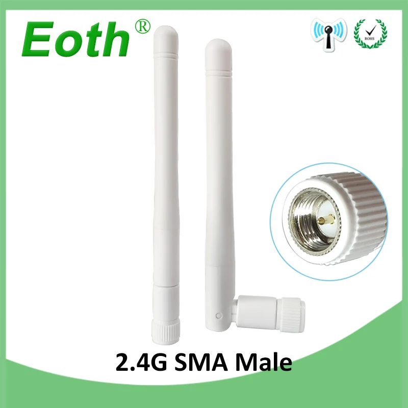 

5pcs wifi 2.4GHz Antenna 3dbi SMA Male connector Aerial 2.4G antena wi fi antenne White antennas for Wireless wi-fi Router