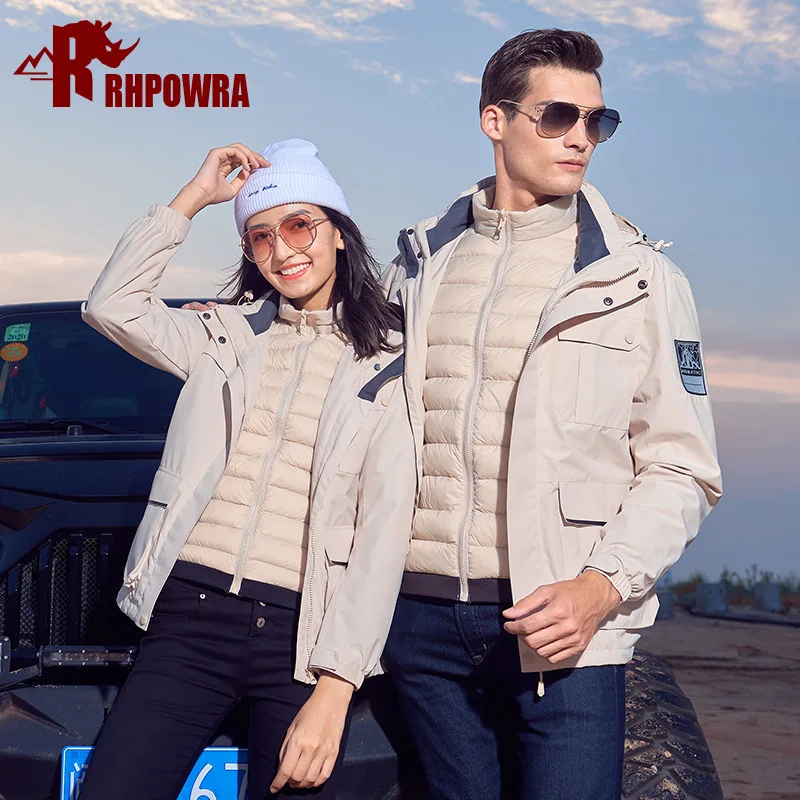 

New Camouflage Winter Mens Skiing Jacket White Duck Down Coat Outdoor Camping Hiking Jacket Plus Size Tactical Windbreaker
