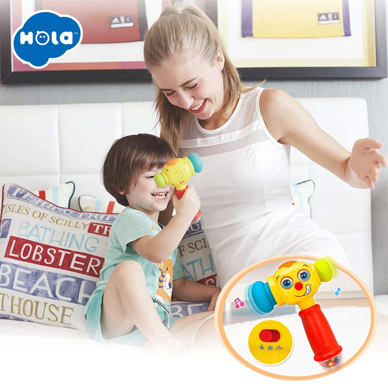 HOLA 3115 детские игрушки музыкальный молоток игрушка для новорожденных 0 12 месяцев