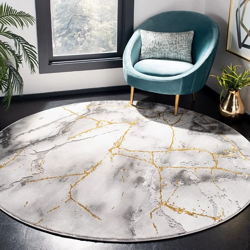 

Nordic INS Crystal Velvet Round Carpets For Lliving Room Bedroom Mat Computer Chair Area Rug Children Play Floor Mat Cloakroom