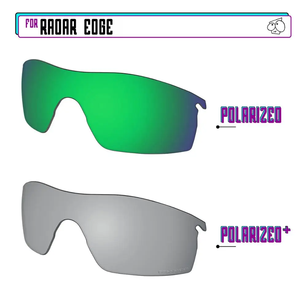 

EZReplace Polarized Replacement Lenses for - Oakley Radar Edge Sunglasses - SilverP Plus-Green P