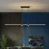 Modern Simple Led Pendant Lights Dining Room Table Lines Light Nordic Creative Bar Counter Long Strip Indoor Lighting Chandelier 4